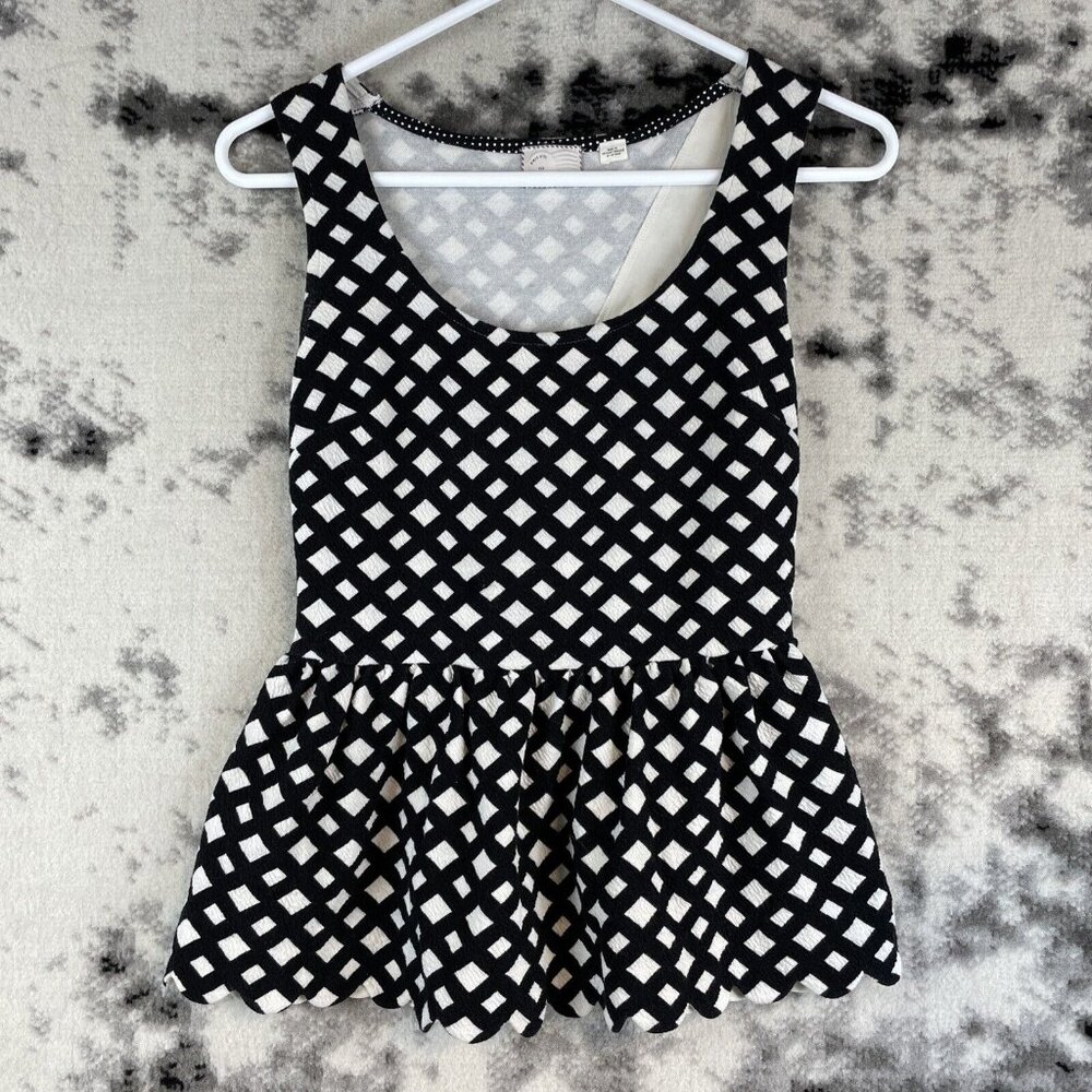 Anthropologie Postmark Clovelly Blouse Women's Size‎ Extra Small Black White